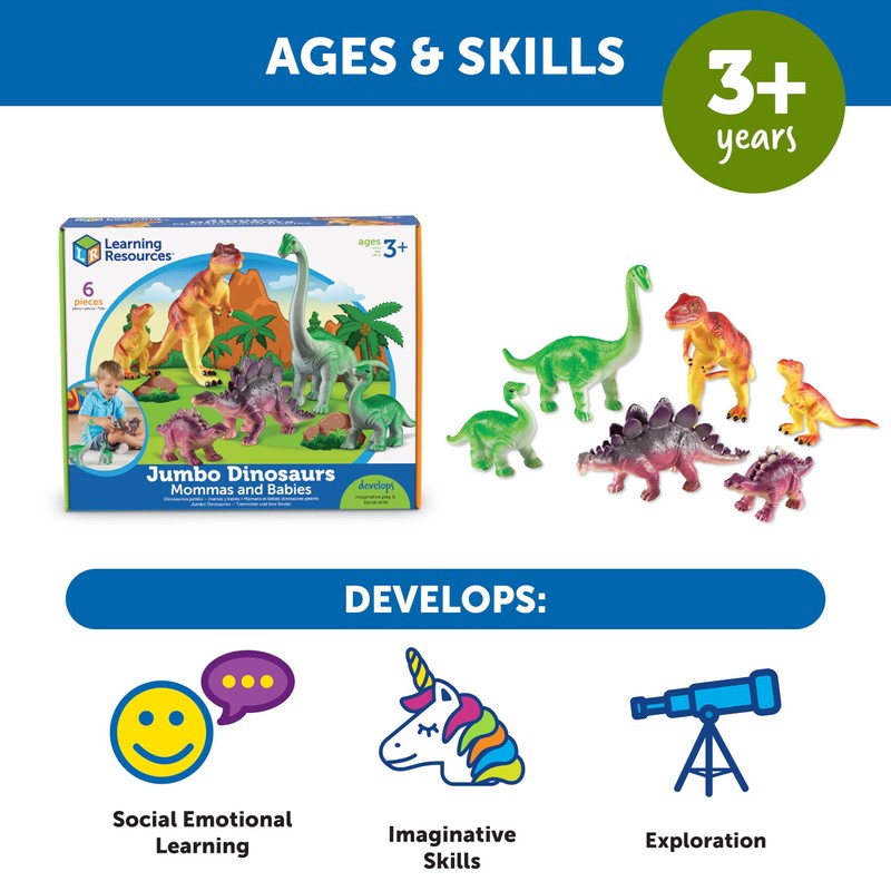 Learning Resources Jumbo Dinosaurs I Mommas and Babies I T-Rex,