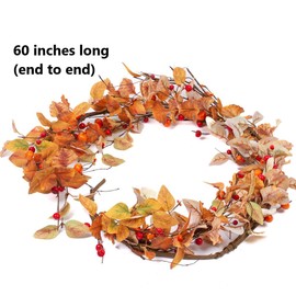 Artificial Fall Berry Garland by Factory Direct Craft - Thanksgiving and Fall Foliage Garland for Autumn Decorating and Displays (Size: 60 inches)