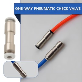 EMSea 2PCS Pneumatic One-Way Check Valve Inner Diameter 4mm 9.9x39.2mm Nickel-Plated Brass Compressed Air Connector for Vacuum Air Compressor Pump