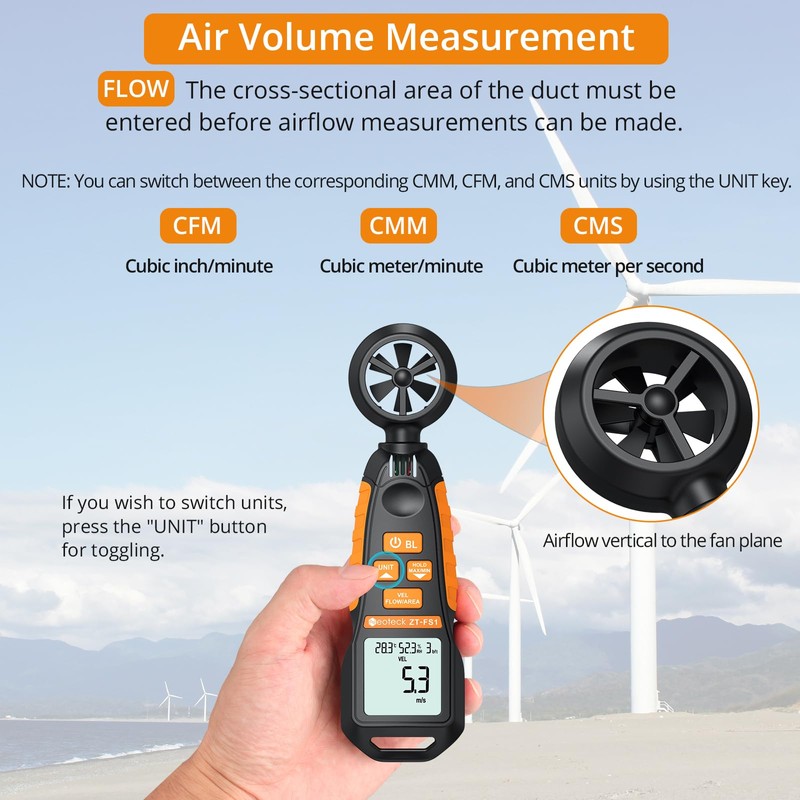 Neoteck Anemometer Wind Meter Tests Wind Speed and Airflow with
