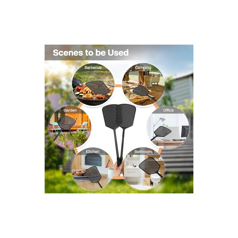 Fly Swatters-Begonia Flexible Heavy Duty Thick Fly Swatters with Bigger