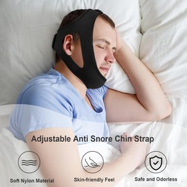 LSTORENICE Anti Snoring Device Anti-Slip Adjustable Anti Chin Reduction for Sleeping Breathable for Men and Women to Skin-Friendly Comfortable Stop Snoring Device Solution Professional Effective Anti Dry Mouth Chin Strap Noise Strap