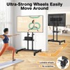 TAVR Furniture Mobile TV Stand Rolling TV Cart Floor Stand