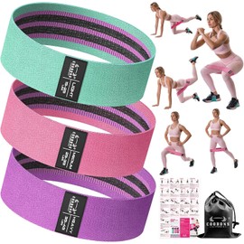 Bandas de Resistencia de Tela para Entrenar, Bandas de Ejercicio para Mujeres y Hombres, Bandas de botín para piernas y glúteos, Yoga, Pilates, rehabilitación, Fitness y Entrenamiento en casa