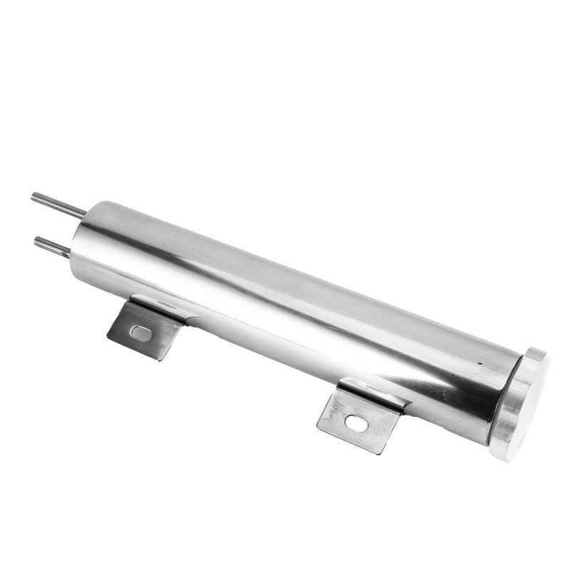 2x10in Stainless Steel Radiator Overflow Tank Recovery Bottle With Mounting
