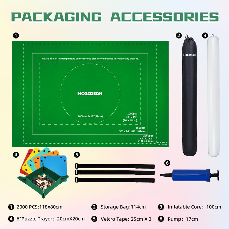 MOZOOSON Puzzle Mat, Puzzle Mat Roll Up for 2000 1000