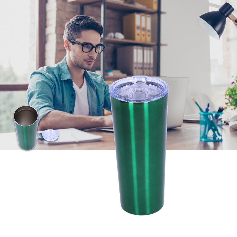 2‑Layer Green Insulation Bottle Stainless Steel Vacuum Bottle for Travel