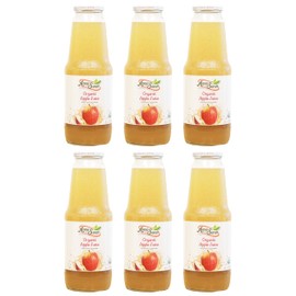 Anna and Sarah 33.8 Oz Organic Apple Juice - Glass Bottle (6 Pack) No Sugar, No Artificial Colors, No Preservatives, No Flavors Added,NOT from Concentrate, NON-GMO, Gluten Free, Kosher
