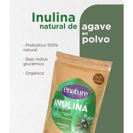 Enature Inulina de Agave Orgánico, Sabor Natural, 500 g