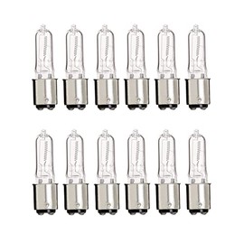 Satco S1981/12 T4 Halogen Light Bulb, BA15d Base, 50 Watts, Clear, 12-Pack