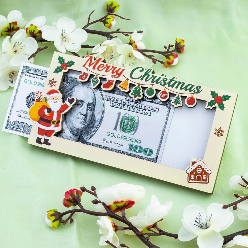 Christmas Money Holders for Cash Wooden Cash Gift Box