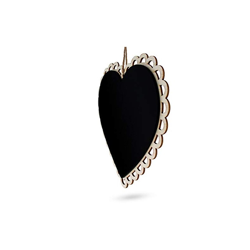 BestPysanky Heart Shape Blackboard, Erasable Hanging Chalkboard- Sign Display Board