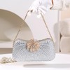Faibiules Women's Fashion Rhinestone Beaded Evening Bag Flower Lock Clutch