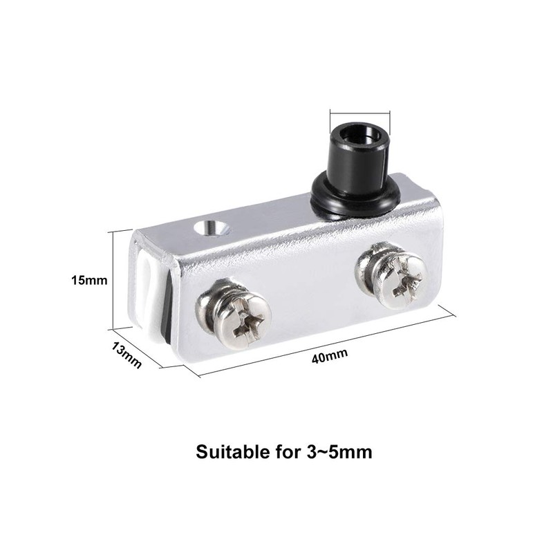 sourcing map Adjustable Glass Door Hinges Clamp，Iron Cabinet Pivot Hinge