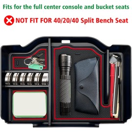 EVTIME Center Console Organizer fit for Dodge RAM 1500 2500 3500 2025 2024 2023 2022 2021 2020 2019 Accessories Interior Storage Box Armrest Storage Tray (Red) NOT FIT for 40/20/40 Split Bench Seat