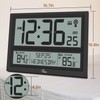 WallarGe Extra Large Atomic Clock with Indoor Outdoor Temperature, Ultra