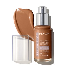 Revlon Illuminance Skin-Caring Liquid Foundation, Hyaluronic Acid, Hydrating and Nourishing Formula with Medium Coverage, 505 Rich Sand, 1 fl oz