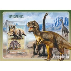 Sao TomE E PrincipE miniature sheet 1016 (complete. issue) unmounted mint/never hinged ** MNH 2014 dinosaurs (Stamps for collectors) Amphibians/reptiles/dinosaurs