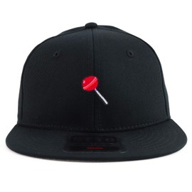 Armycrew Lollipop Patch Youth Size Superior Cotton Twill Flatbill Snapback Hat - Black
