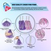 4-Pack Purple and Pink Cheerleading Pom Poms 35cm, Glittery, Shimmering