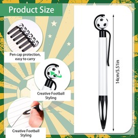 Candcamp 36 Pcs Football Party Bags Fillers,12 Pcs Football Pen with 12 Pcs Soccer Keychain and Mini Football Game,Retractable Soccer Ballpoint Pens, Football Party Favors Set for School Office