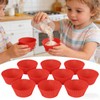Silicone Muffin Cups Pans for Baking,Red Silicone Cupcake Liners 12PCS