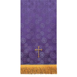 Trinity Church Supply Majestic Purple Millenova Flower Stand Cover Christian Catholic Church Tabletop Outdoor Indoor Party Table Cloth, 14 Inch x 36 Inch