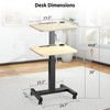 WNJQBY Mobile Computer Desk,Mobile Standing Desk with Wheels, Elevating Table,Lift