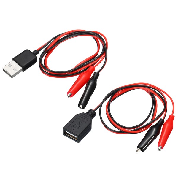 sourcing map Crocodile Clamps Test Wire, USB Male & Female