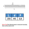 GUEEYUAW Threaded Rod M5 x 200 mm 304 Stainless Steel