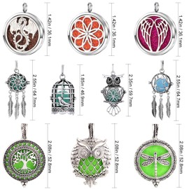 Vie Jeune - Juego de colgantes de jaula de perlas mixtas, difusor de aceite esencial, collar y pulsera, joyería artesanal, abalorio a granel difusor de aromaterapia, regalos para mujeres y niñas, Metal, No es una piedra preciosa