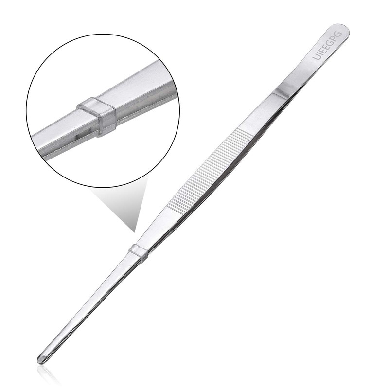 30cm / 12-Inch Long Stainless Steel Food Tongs Straight Tweezers