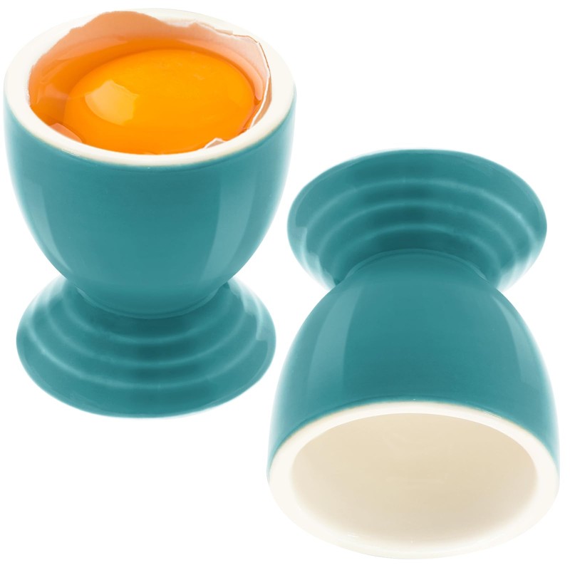 vibedor 2 Pcs Colorful Ceramic Egg Cups Caribbean