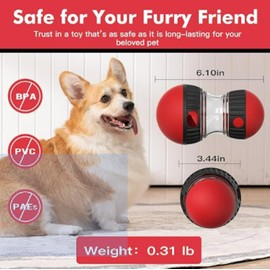 Genérico Juguete Dispensador de Premios para Perros, Bola Interactiva de Rompecabezas, Rojo y Negro, Duradero, para Perros Pequeños/Medianos/Grandes