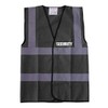 Security Black Hi Vis Vest Reflective, Work Wear Security, High