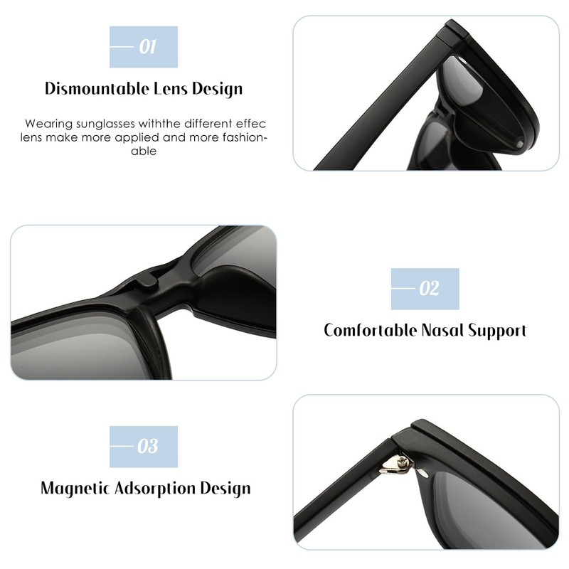 Gafas De Sol Con Clip Magnético Con 5 Clips Intercambiables