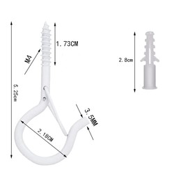 Pack of 25 Screw Hooks with Safety Stainless Steel Hooks for Screwing White Ceiling Hooks Heavy Duty with Screws Screw Hooks with Safety Hook Screws for Hanging Plant Baskets Christmas Decoration