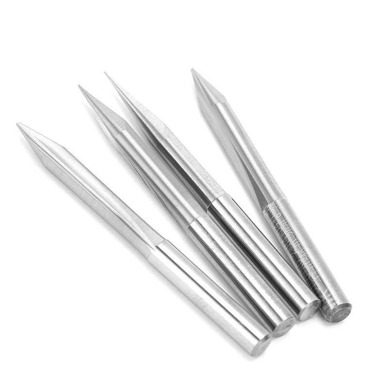 4Pcs VShaped Carving Cutter 2Edged Engraving Bit 4x0.4x15°/4x0.4x20°/4x0.4x25°/4x0.4x30°