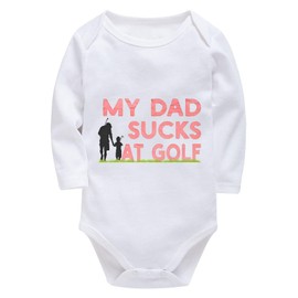 My Dad Sucks At Golf Baby Outfits Boys Short Sleeve Baby Boy Coming Home Outfits Newborn Baby Summer White 0-3 Months Baby Bo