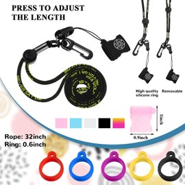 Chinco 19 Pcs Anti-lost Lanyard Set with 2 Pcs Neck Straps 12 Pcs Anti-lost Silicone Ring 5 Pcs Lanyard Accessories
