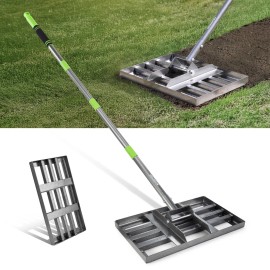 WORKPRO Heavy Duty Lawn Leveling Rake 6FT Adjustable Handle 17"x10" Ground Plate
