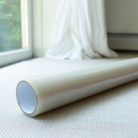 PAD 'N PROTECT Heavy Duty Temporary Carpet Protection Film. Easy Unwind, Strong with Self Adhesive Backing for Carpet and Stair Rug, 2.5 Mil., Clear, Reverse Wound. Paint & Waterproof (36" x 500')