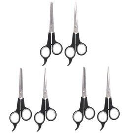 Ipetboom 6pcs Pet Hairdressing Scissors Ergonomic Animal Hair Cutting Tools for Dogs and Cats Includes Straight and Thinning Scissors Black Design for Home Grooming