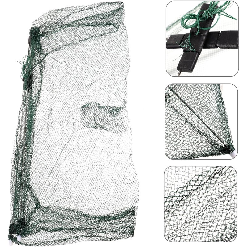 Red de Pesca Plegable Healeved de Nailon Verde para Peces