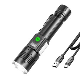 HOSONIC Rechargeable Flashlights High Lumens, Super Bright LED Flashlight 9 Modes with Red Side Light, Magnetic, Clip on EDC Pocket Flash Light for Home Camping Emergency