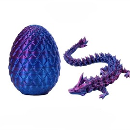 3D Printed Dragon with Egg Dinosaur Toys for Boys and Girls Dragon Egg Fidget Toy Flexible Joints Dragon