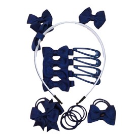 20Pcs Blue Hair Accessories Set for Gilrs,Red Hair Bows Clips Barrettes Hairpins Baby Girls Hair Ties Ponytail Holders Headbands for Little Girls Toddlers Infant School Birthday Xmas Gifts