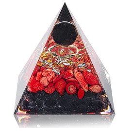 CRISTALLIUM Orgone Pyramid Crystal Healing Stone Energy Generator Healing Crystals Chakra Crystal Healing Meditation Crystal Sphere Orgonite Crystal Pyramid Women Gift - Obsidian