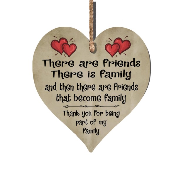 Gigglewick Gifts Handmade Hanging Wooden Heart Plaque There Are Friends