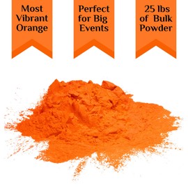 Chameleon Colors Bulk Color Powder, Orange Holi Colored Chalk, 25 Pounds